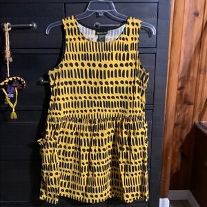 Nooworks Yellow and Black Big Pocket Mini Dress! #EUC